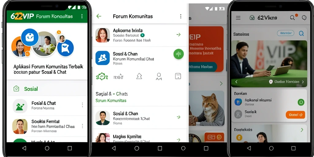 Tampilan antarmuka utama aplikasi Forum Komunitas 62VIP.