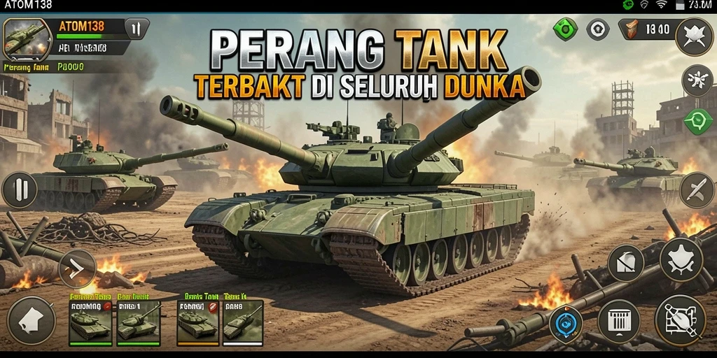 Tampilan antarmuka ATOM138 yang menarik di medan perang tank.