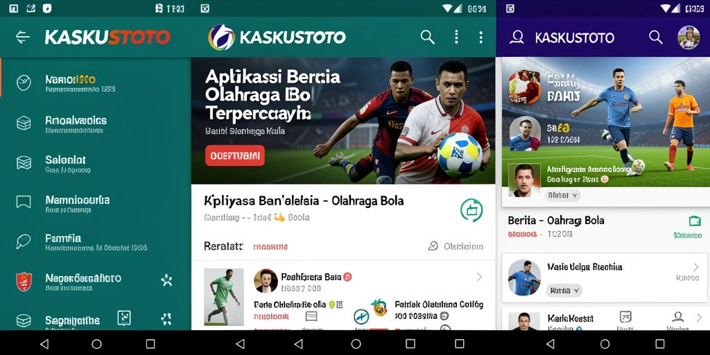Antarmuka KASKUSTOTO yang menarik dan informatif untuk berita olahraga bola.