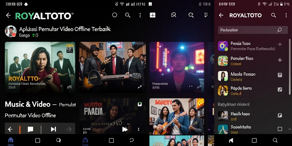 Antarmuka ROYALTOTO yang sederhana dan fungsional untuk Pemutar Video Offline.