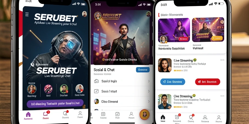 Tampilan antarmuka SERUBET yang menarik dan fungsional untuk Live Streaming.